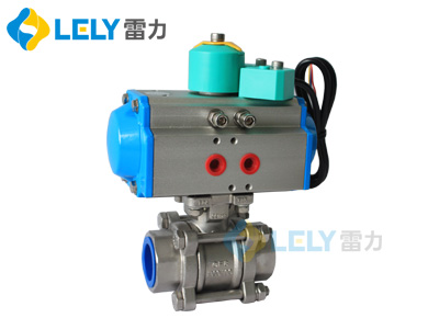 氣動(dòng)三片式不銹鋼螺紋球閥