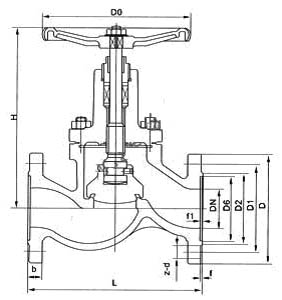 氣氨專用截止閥結(jié)構(gòu)圖
