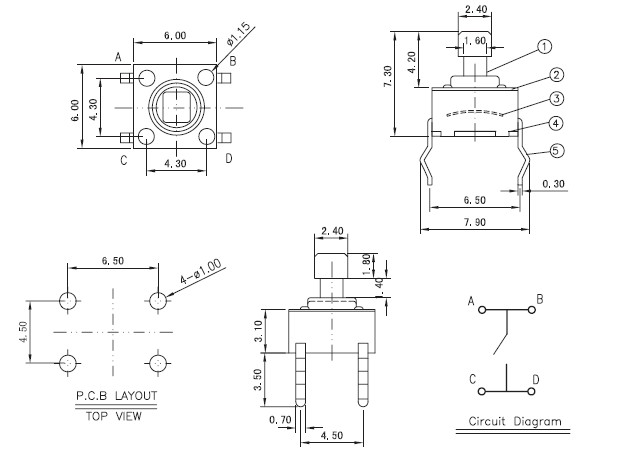 輕觸開(kāi)關(guān)TS-1109B